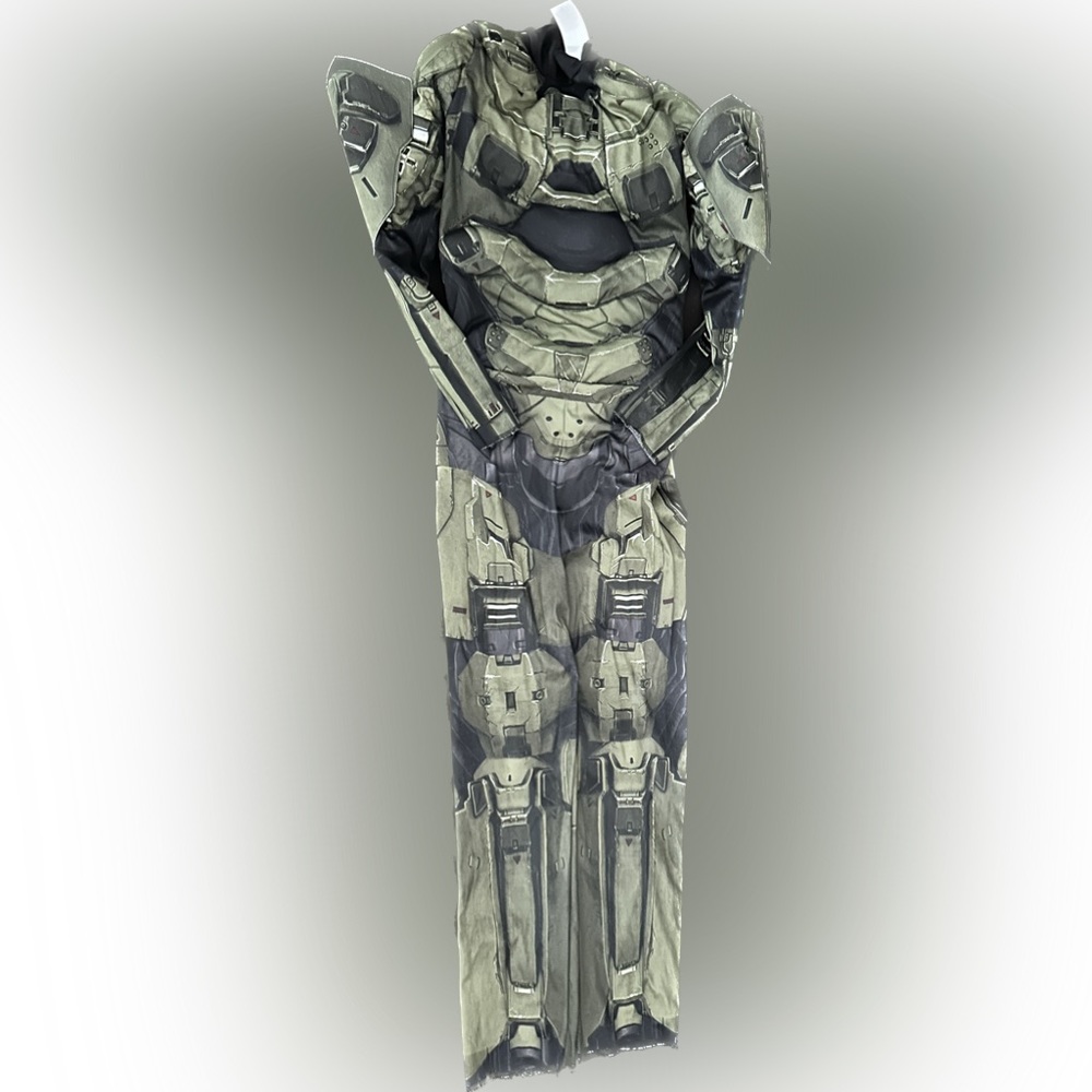 HALO Master Chief boys Halloween costume bodysuit and helmet size medium 7-8